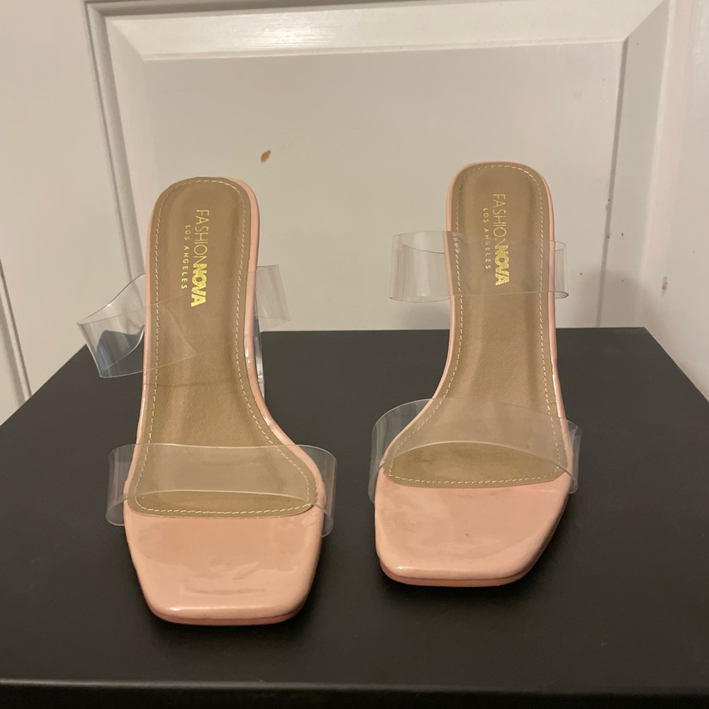 Clear strappy heel